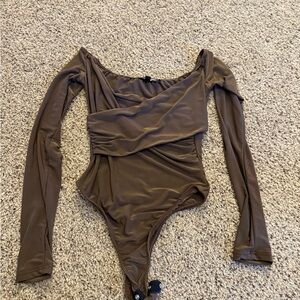 Fashion Nova Chocolate Long Sleeve Bodysuit